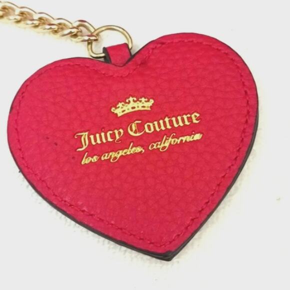 Y2K Juicy Couture Quilted Leather Long Wallet chain Heart Charm Barbiecore VNTG - Picture 2 of 16